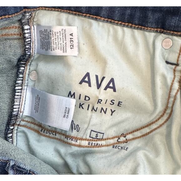 Lucky Brand Women's AVA Skinny Mid Rise Blue Jeans Size 12/31 Regular - Picture 4 of 4